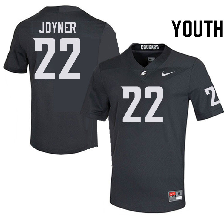 Youth #22 Josh Joyner Washington State Cougars College Football Jerseys Stitched-Charcoal